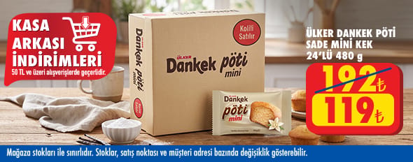 50 TL ve üzeri alışverişte 119.00 TL!