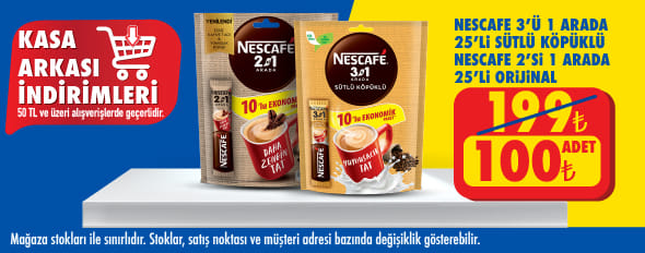 50 TL ve üzeri alışverişte 100.00 TL!