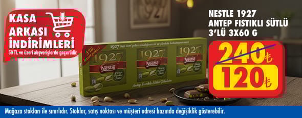 50 TL ve üzeri alışverişte 120.00 TL!