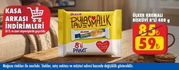 50 TL ve üzeri alışverişte 59.00 TL!