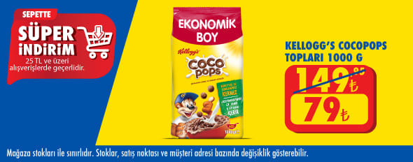 25 TL ve üzeri alışverişte 79.00 TL!