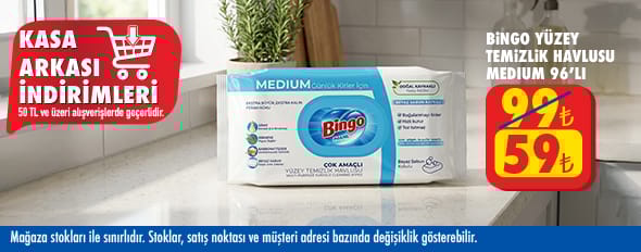 50 TL ve üzeri alışverişte 59.00 TL!