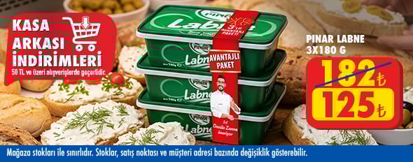 50 TL ve üzeri alışverişte 125.00 TL!