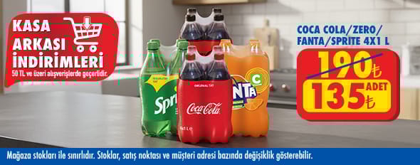 50 TL ve üzeri alışverişte 135.00 TL!