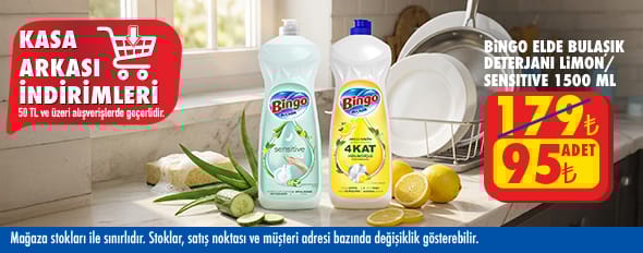 50 TL ve üzeri alışverişte 95.00 TL!