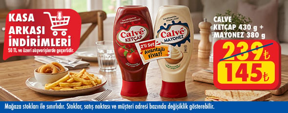 50 TL ve üzeri alışverişte 145.00 TL!