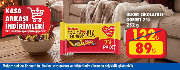 50 TL ve üzeri alışverişte 89.00 TL!