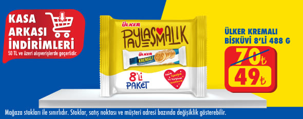 50 TL ve üzeri alışverişte 49.00 TL!