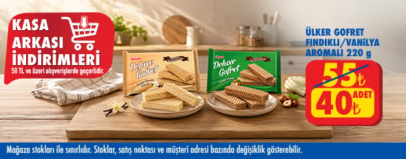 50 TL ve üzeri alışverişte 40.00 TL!