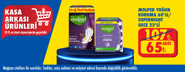 25 TL ve üzeri alışverişte 65.00 TL!