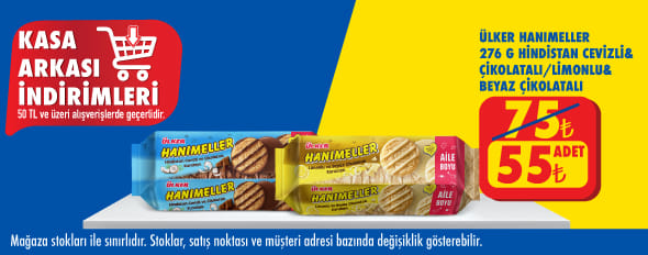 50 TL ve üzeri alışverişte 55.00 TL!
