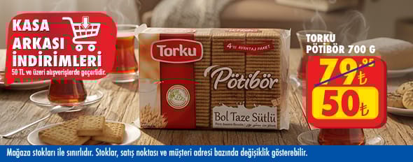 50 TL ve üzeri alışverişte 50.00 TL!
