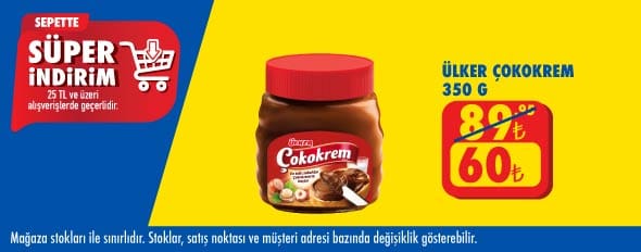 25 TL ve üzeri alışverişte 60.00 TL!