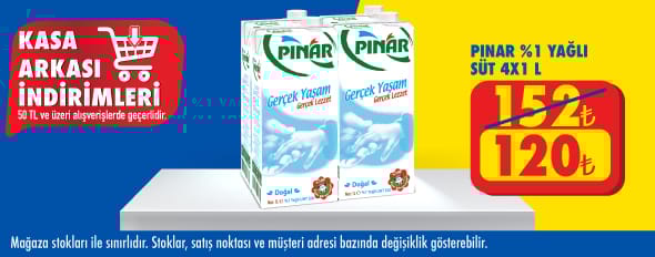 50 TL ve üzeri alışverişte 120.00 TL!
