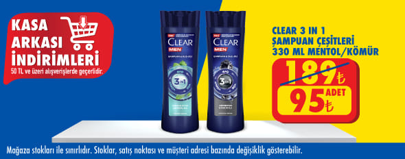 50 TL ve üzeri alışverişte 95.00 TL!