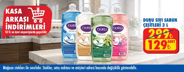 50 TL ve üzeri alışverişte 129.00 TL!