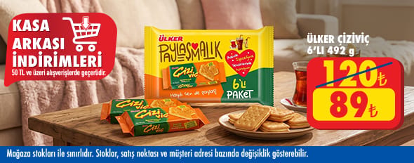 50 TL ve üzeri alışverişte 89.00 TL!