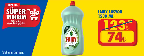 25 TL ve üzeri alışverişte 74,00 TL!