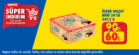 25 TL ve üzeri alışverişte 60.00 TL!