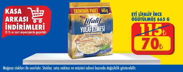 25 TL ve üzeri alışverişte 70.00 TL!