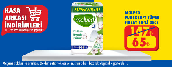 25 TL ve üzeri alışverişte 65.00 TL!