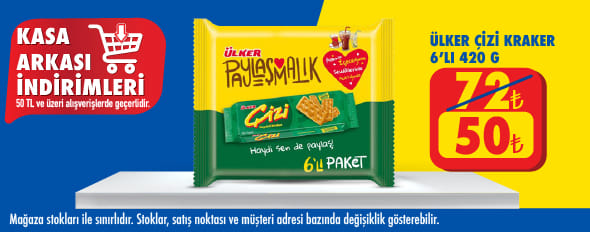 50 TL ve üzeri alışverişte 50.00 TL!