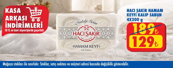 50 TL ve üzeri alışverişte 129.00 TL!