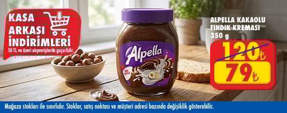 50 TL ve üzeri alışverişte 79.00 TL!