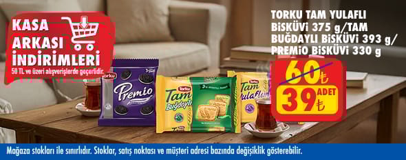 50 TL ve üzeri alışverişte 39.00 TL!