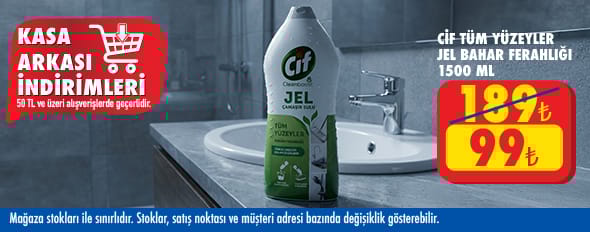 50 TL ve üzeri alışverişte 99.00 TL!