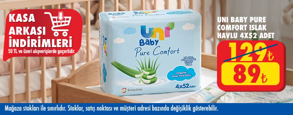 50 TL ve üzeri alışverişte 89.00 TL!