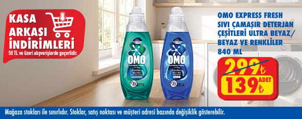 50 TL ve üzeri alışverişte 139.00 TL!