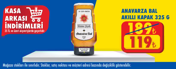 25 TL ve üzeri alışverişte 119.00 TL!