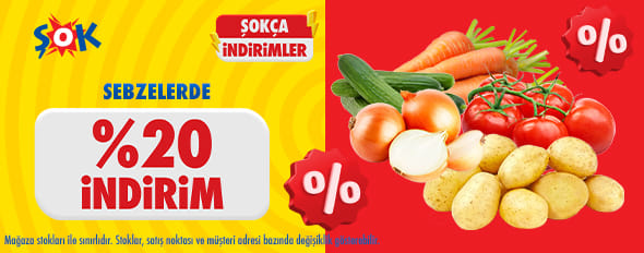 Sebze Ürünlerinde %20 İndirim!