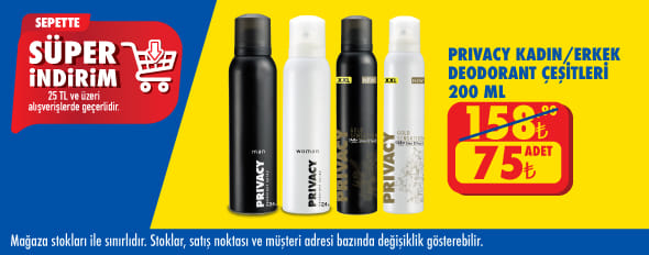 25 TL ve üzeri alışverişte 75.00 TL!