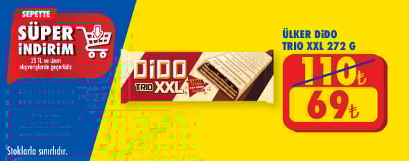 25 TL ve üzeri alışverişte 69,00 TL!