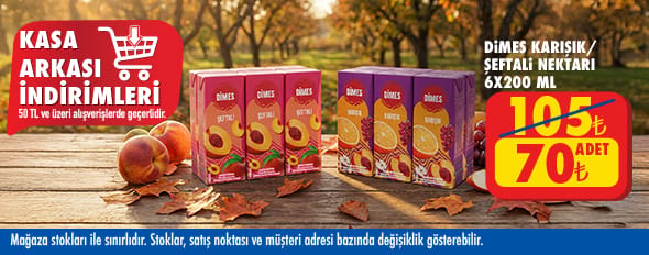 50 TL ve üzeri alışverişte 70.00 TL!