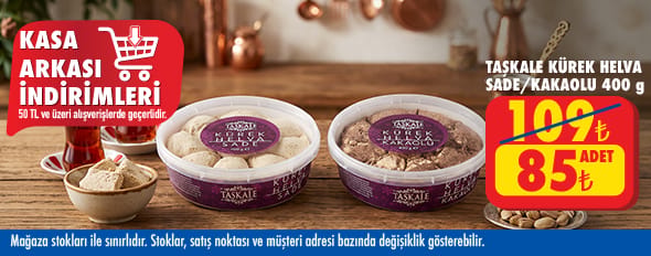 50 TL ve üzeri alışverişte 85.00 TL!