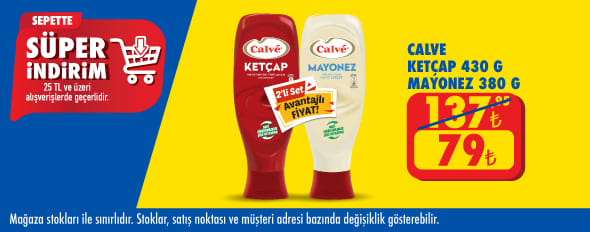 25 TL ve üzeri alışverişte 79.00 TL!