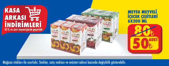 50 TL ve üzeri alışverişte 50.00 TL!