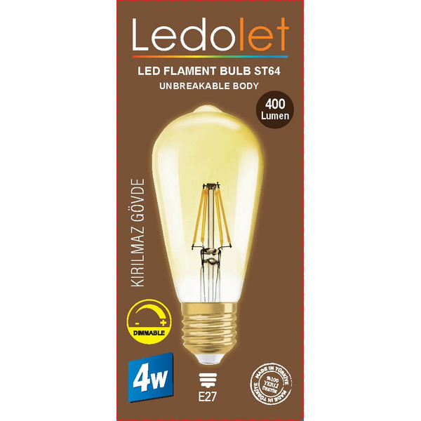 Ledolet Flament Ampul St 64 4w - Cepte Şok