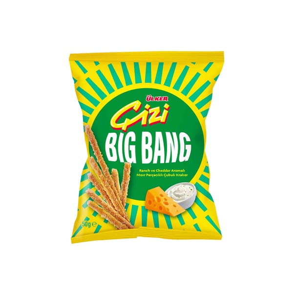 Ülker Çizi Big Bang Ranch & Cheddar Aromalı Kraker 50 Gr