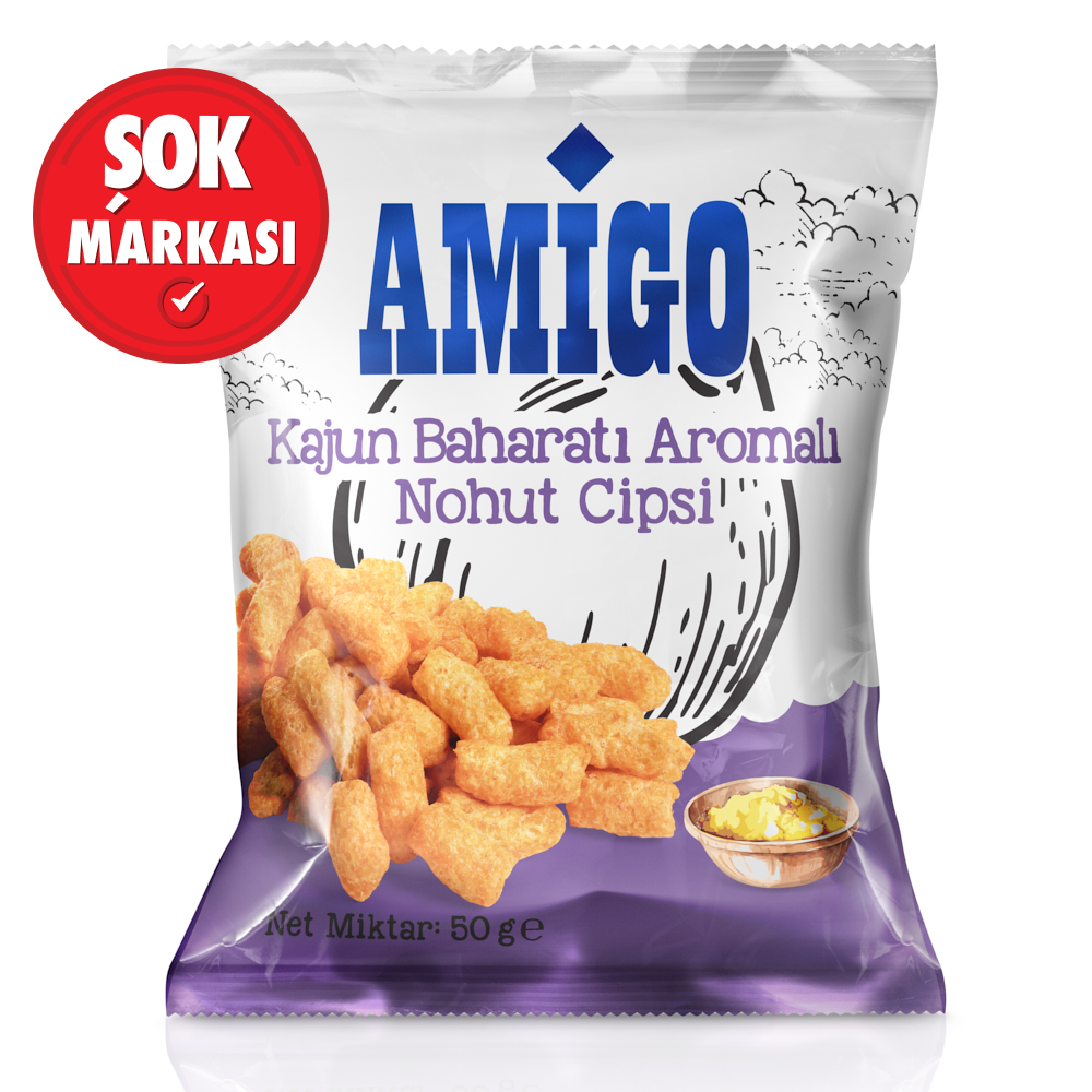 Amigo Kajun Baharatı Aromalı Nohut Cipsi 50 g