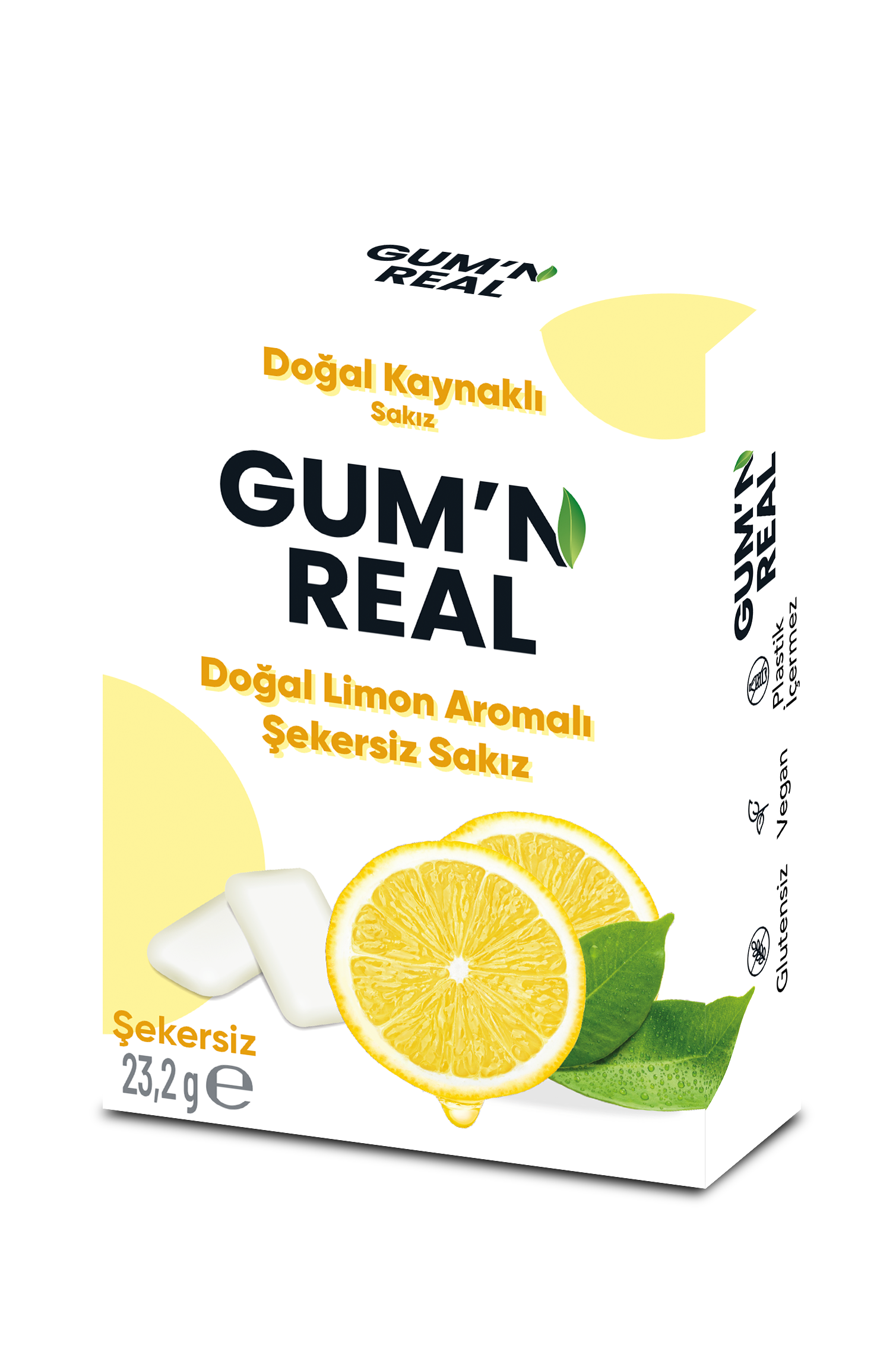 DİĞER Gum'n Real Doğal Limon Aromalı Şekersiz Sakız 23,2 g