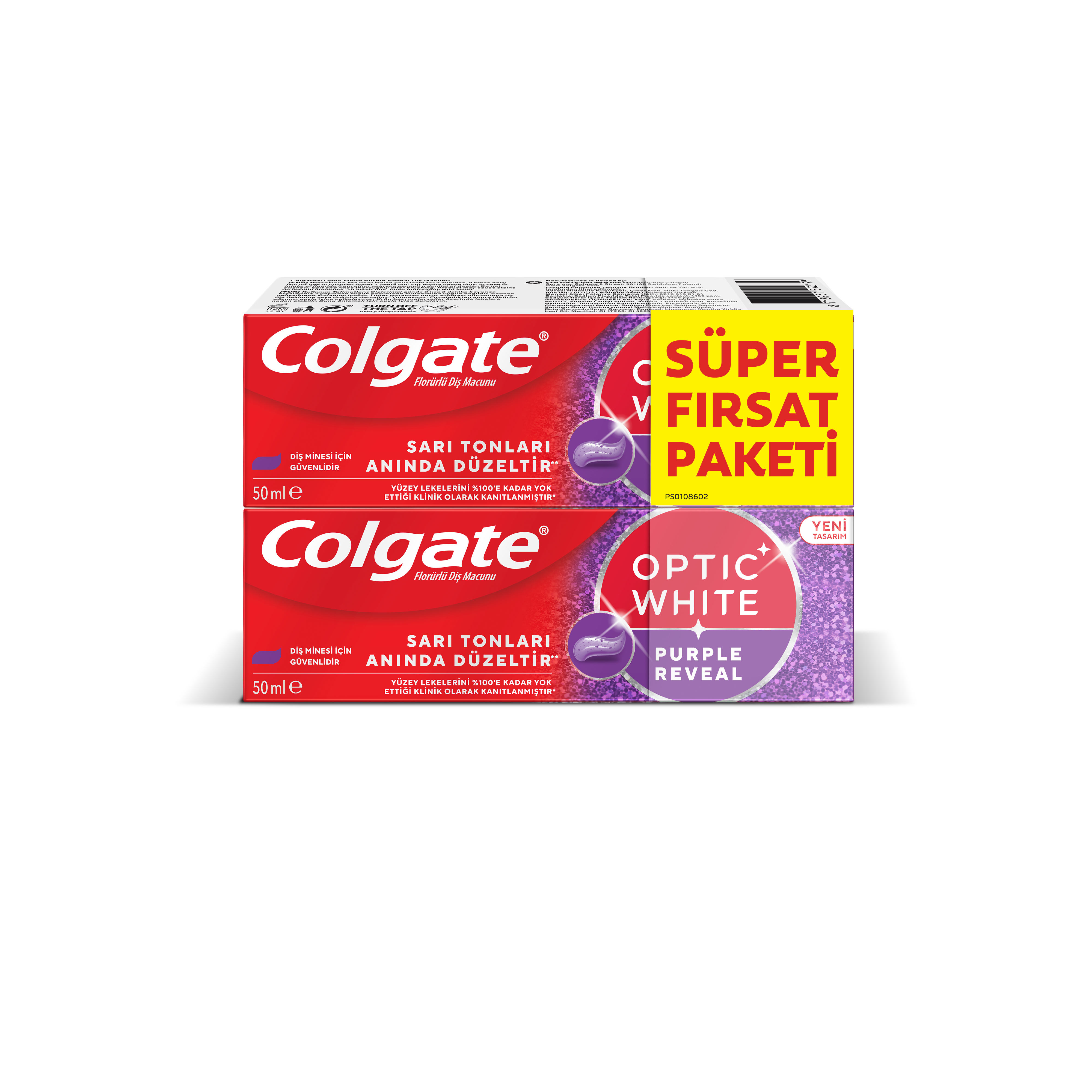 Colgate Optic White Purple Diş Macunu 2*50 Ml