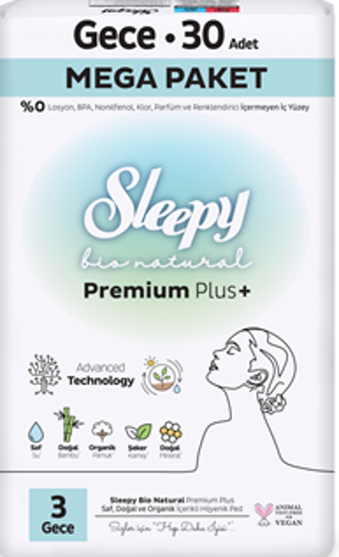 Sleepy Bionatural Gece Hijyenik Ped 30'lu