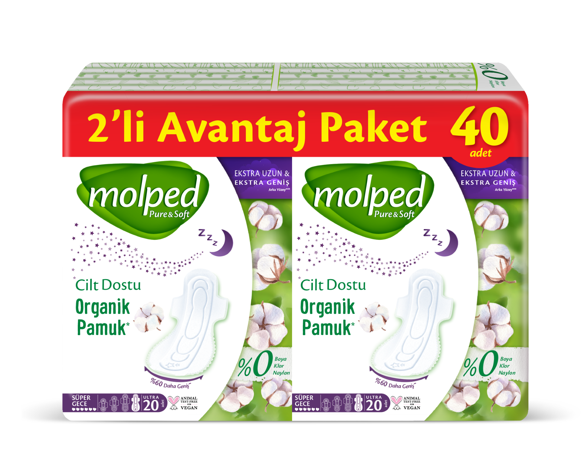 Molped Pure&Soft Süper Gece 40'lı