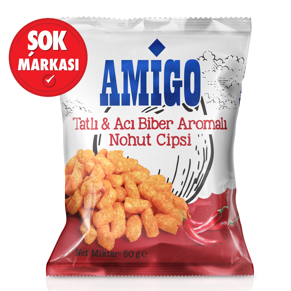 Amigo Tatlı & Acı Biber Aromalı Nohut Cipsi 50 g